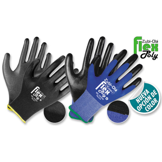 Guantes Poliester Recubiertos En Poliuretano Flexpoly  T-7 11916707 - MARKEMSTORE