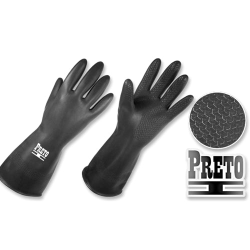 Guantes Caucho Negro Largo 12" T-8 M Preto I 19810408 - MARKEMSTORE