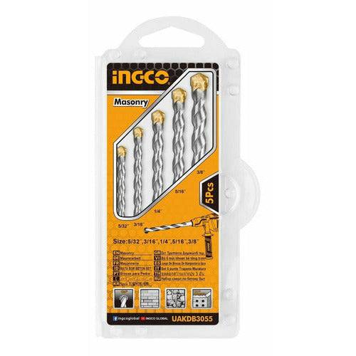 Juego De Brocas Para Muro 5pzs 5/32-3/8 Ingco Uakdb3055 - MARKEMSTORE